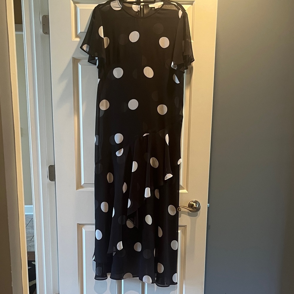 Loft Chiffon Polka Dot Dress
